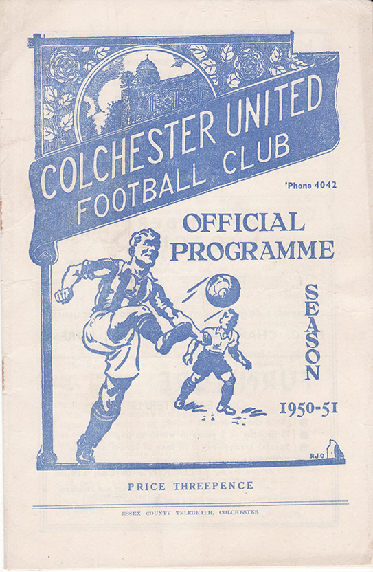 <b>Thursday, August 31, 1950</b><br />vs. Colchester United (Away)